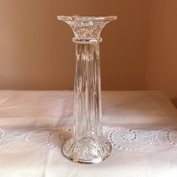 Princess House Pair of Crystal Candlesticks or Vases Cut Glass Heavy 8” Tall - Picture 4 of 8